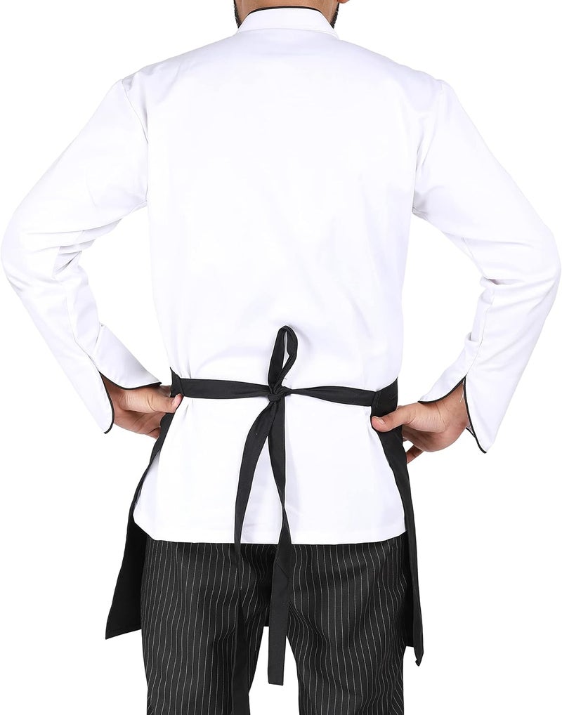 YANEK Kitchen Short Apron | Unisex | Chef Kitchen Adjustable Bib Apron with Pockets & Adjustable Tie Rope | For Home, Restaurant, Café, Hotel, Bakery, Salon - Image 1