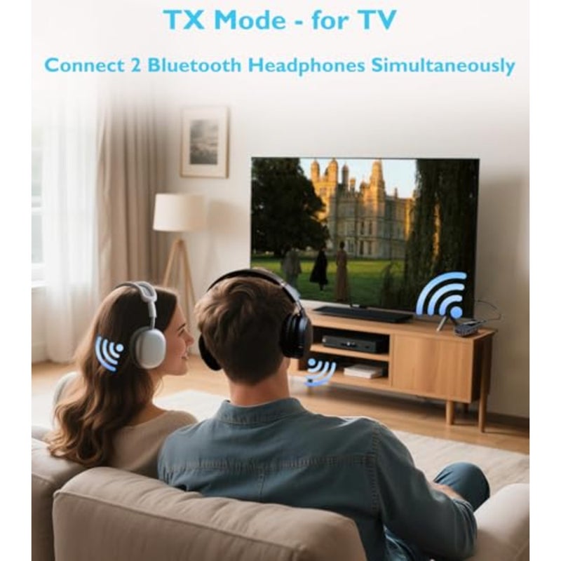 Bluetooth Transmitter for TV to 2 Headphones, Wireless Receiver for Car Handsfree Call, TSNAM 3.5mm AUX Jack Audio Adapter with LED Display for Airplane, Stereo, Gym - Image 3