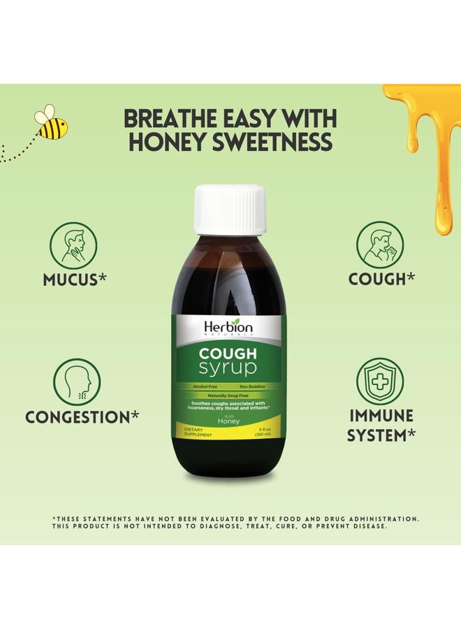 Herbion Naturals Naturals Cough Syrup with Honey-5FLOz-Relieve Cough & Soothes Sore Throat-Optimizes Immune-Promotes Lung Function-for Adults & Kids 13 Months+  - Image 4