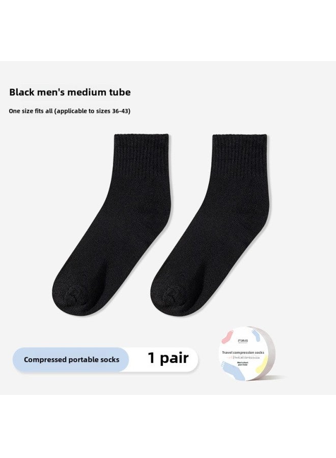 Buddy High Disposable Bed Sheet Quilt Cover Pillowcase Travel Hotel Four-piece Set Bedding Thickened Dirty Portable-Color:Disposable Compression Socks For Men - Black - Image 1