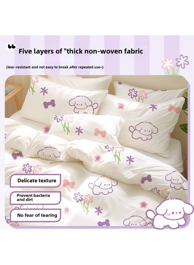 Buddy High Disposable Bed Sheet Quilt Cover Pillowcase Travel Hotel Four-piece Set Bedding Thickened Dirty Portable-Color:Disposable Compression Socks For Men - Black - Image 4