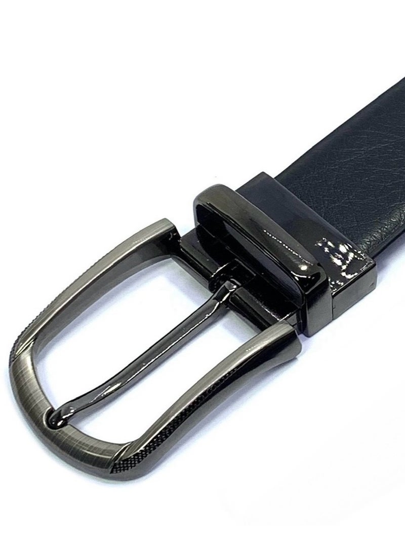 FOCUS Focus Faux Leather Reversible Belt for Men Stylish Formal Belt with Adjustable Buckle – Black & Brown Men's Belt for Formal Wear, Trouser Belt, Gifts for Men  - Image 3
