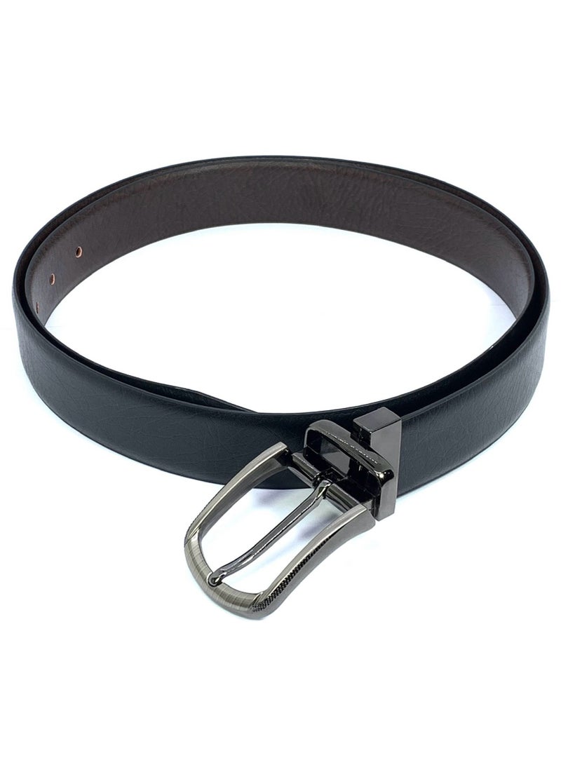 FOCUS Focus Faux Leather Reversible Belt for Men Stylish Formal Belt with Adjustable Buckle – Black & Brown Men's Belt for Formal Wear, Trouser Belt, Gifts for Men  - Image 4