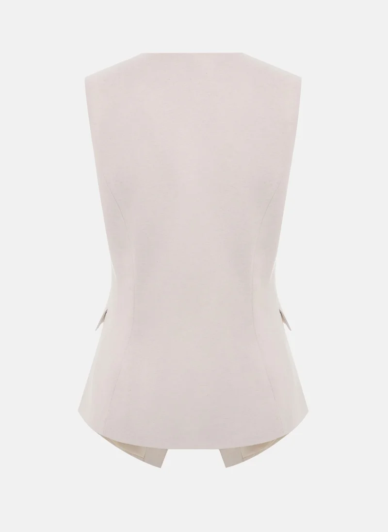 Lichi Suit waistcoat with pearlised buttons