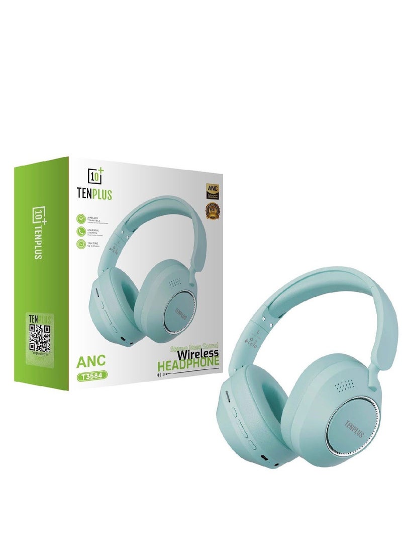 تنبلس سماعة رأس لاسلكية ANC مع حقيبة سفر، أوضاع متعددة، صوت عالي الدقة، بلوتوث مريح، اتصال متعدد النقاط - فيروزي - Image 2