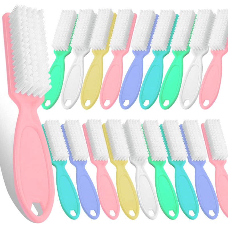 HOFASON 20Pcs Handle Grip Nail Brush Hand Fingernail Cleaner Brush Manicure Tools Scrub Cleaning Brushes Kit for Toes and Nails Women MenRandom Colors - Image 3