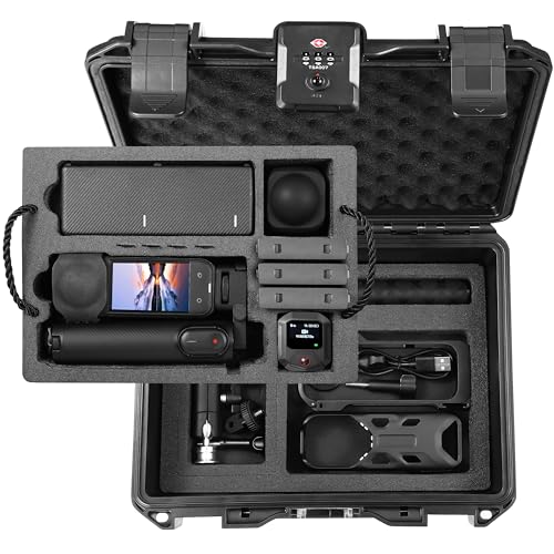 STARTRC VCR Carrying Case Organizer for Insta360 X5 TSA Lockable Double Layer Hard Shell Travel Waterproof Case for Insta 360 X5 X4 Accessories for Foldable Selfie Stick Charging Hub Utility Frame Metal Cage - Image 1
