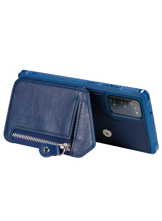 اس-توب جراب لهاتف Samsung Galaxy Note20 جراب واقٍ مقاوم للصدمات بسحاب مزدوج مع حامل وحامل للصور ووظيفة المحفظة - Image 5