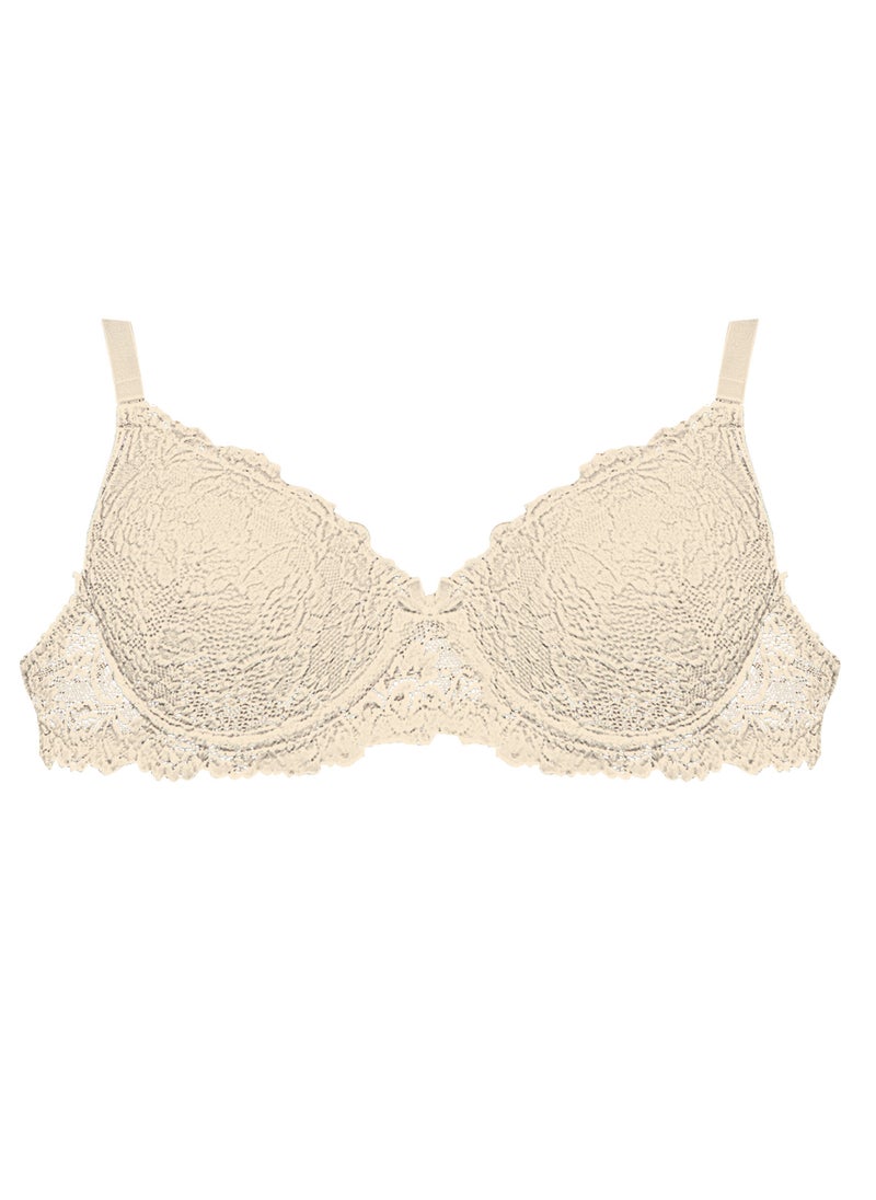 Dadoush - Unlined women's bra with distinctive lace embroidery, designed with a C cap to provide complete coverage, a women's T-shirt bra with a comfortable and elegant design - Image 1