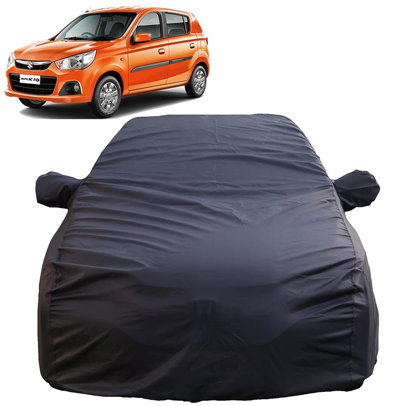 Autofact Alto K10 Waterproof Car Cover with Mirror Pockets, Grey Color, 4x4 American Matty,Triple Stitched, Compatible with Maruti Alto K10 Car Cover (2014 to 2022), Car Accessories - Image 1