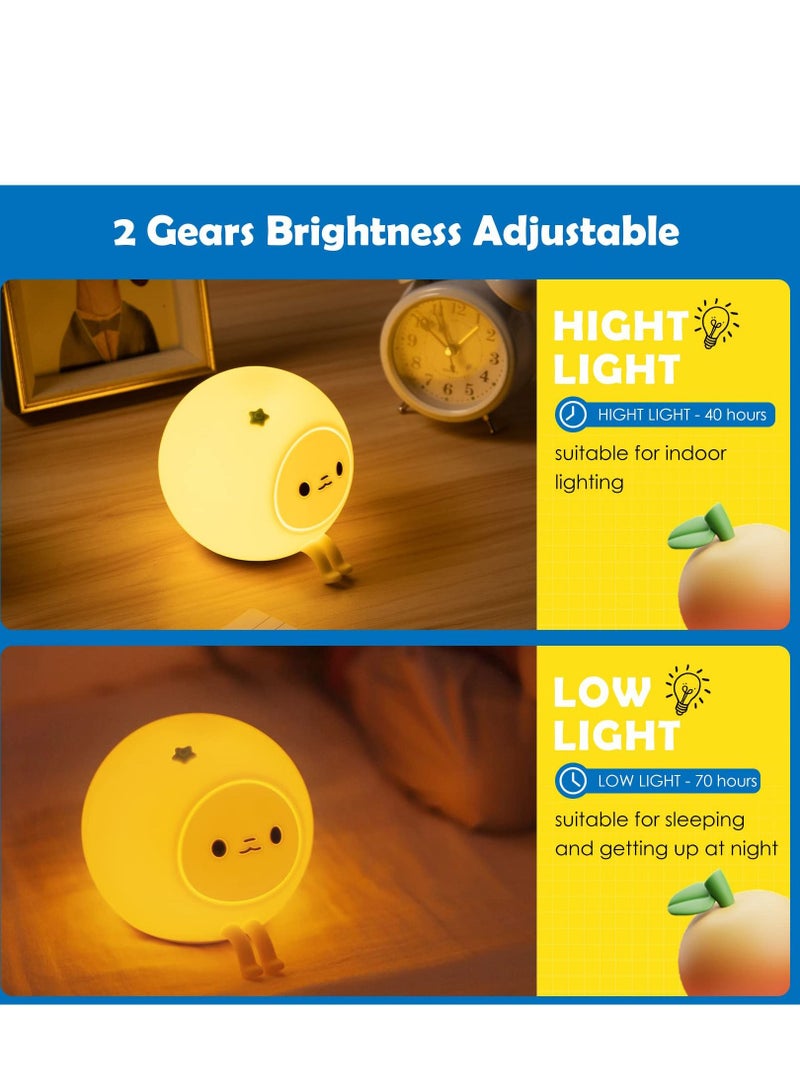 Excefore Night Light for Kids, Brightness Adjustable, Silicone Nursery Squishy Soft Rechargeable Color Changing Cute Night Light, Portable Bedside Nursery Lamp, Gift for Girls Boys Toddler - Image 3