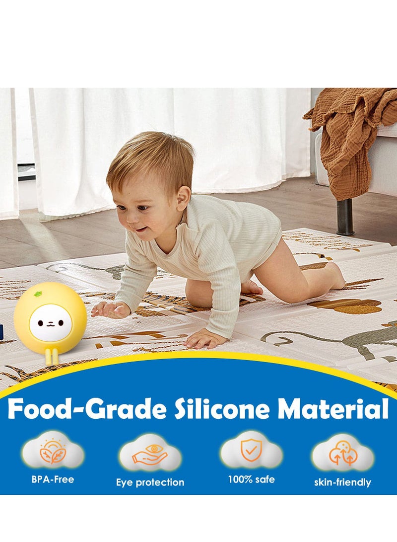 Excefore Night Light for Kids, Brightness Adjustable, Silicone Nursery Squishy Soft Rechargeable Color Changing Cute Night Light, Portable Bedside Nursery Lamp, Gift for Girls Boys Toddler - Image 2