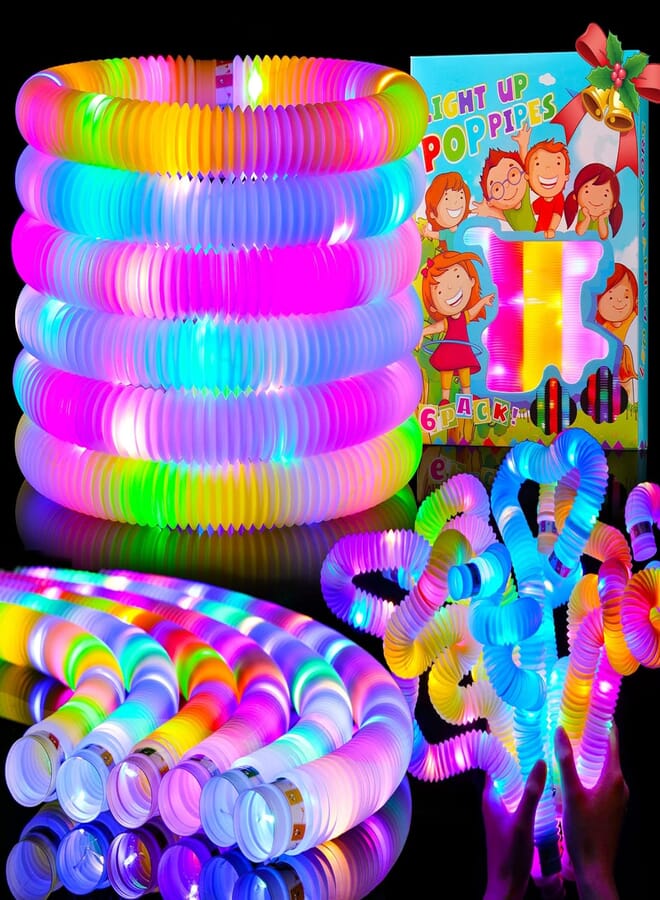 Generic Mikulala Valentines Day Gift for Kids Party Favors Glow Sticks Pop Tubes 6Pcs Goodie Bag Suffers Light Up Toys Birthday Gifts Stocking Fillers Classroom Prize 