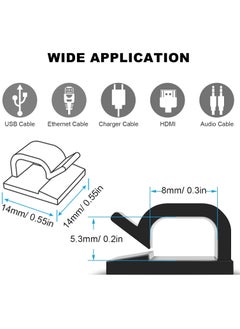 Generic Adhesive Cable Clips Black 100Pcs Small 8mm, Wall Wire Holder for Cord Cable Organizer for Cord Cable Clamp Management Clip Under Desk, Black Light Clip Hook for Outdoor String Light  - Image 5