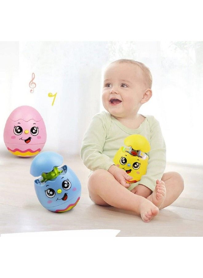 vGRASSP - Push And Back Roly Poly Musical Funny Tumbler Egg Toy Wobbling Bell Visual Development Light Toy For Your Child 1 Piece (Color As Per Stock) - Image 1
