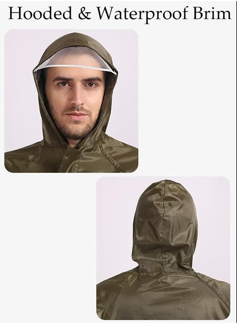 YelaJoy Waterproof Long Raincoat Hooded Rain Poncho, Lightweight Emergency Jacket for Men and Women, Outdoor All-Sport Breathable Anti-storm Raincoat - Image 4