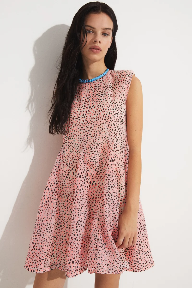 JUNE Women Skater Sleeveless Polka Dot Pattern Mini Dress