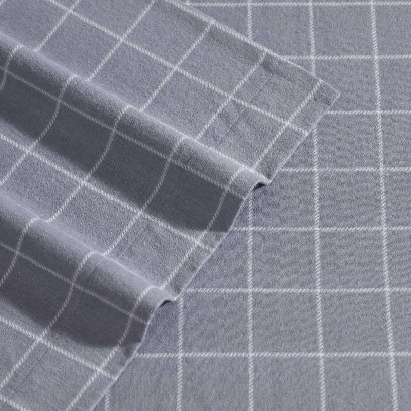 Eddie Bauer - Full Bed Sheets, Cotton Flannel Bedding Set with Matching Pillowcases, Brushed for Extra Softness, Deep Pocket, Oeko-Tex Certified (Great Plains Plaid Grey) - Image 4
