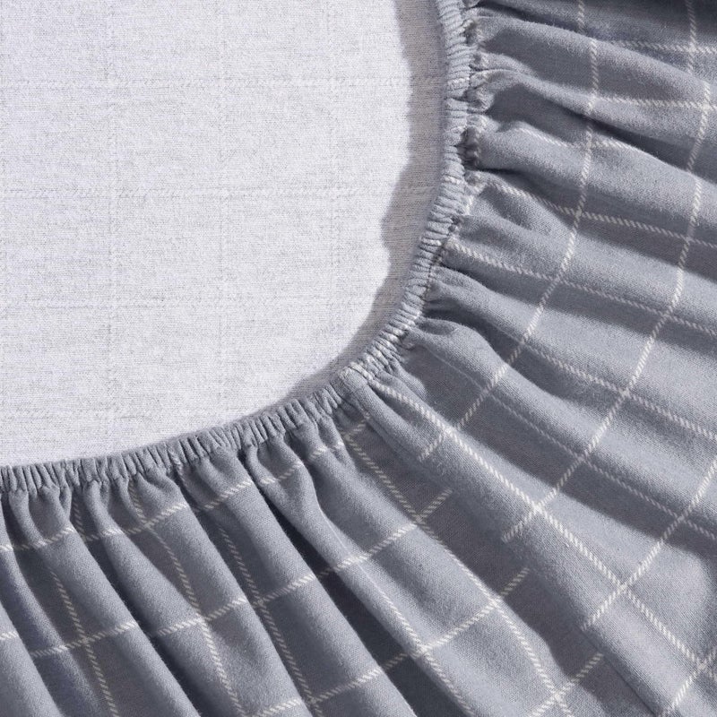 Eddie Bauer - Full Bed Sheets, Cotton Flannel Bedding Set with Matching Pillowcases, Brushed for Extra Softness, Deep Pocket, Oeko-Tex Certified (Great Plains Plaid Grey) - Image 3