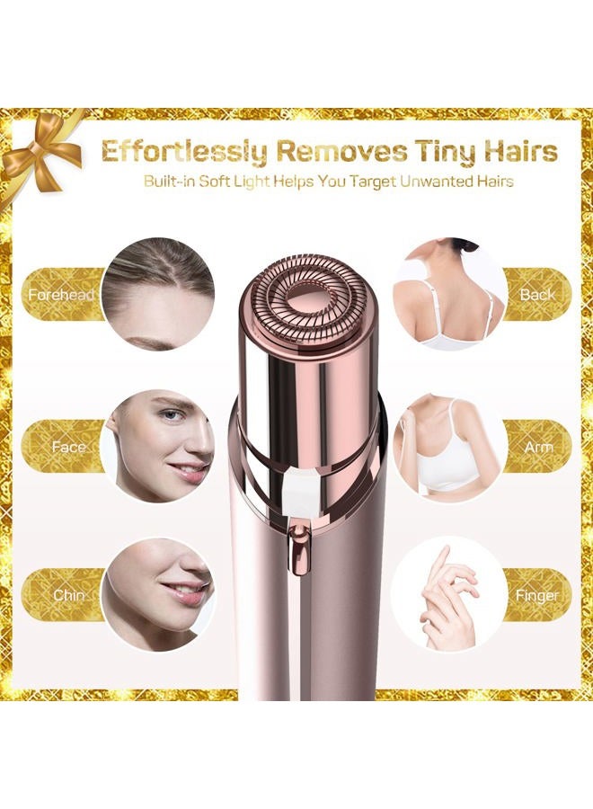 gurelax جهاز إزالة شعر الوجه للنساء، جهاز إزالة الشعر بدون ألم (مع 2 رؤوس استبدال) - أفضل ماكينة حلاقة للوجه للأم/الزوجة/الصديقة، ماكينة حلاقة كهربائية للشفة العليا، الذقن - Image 2