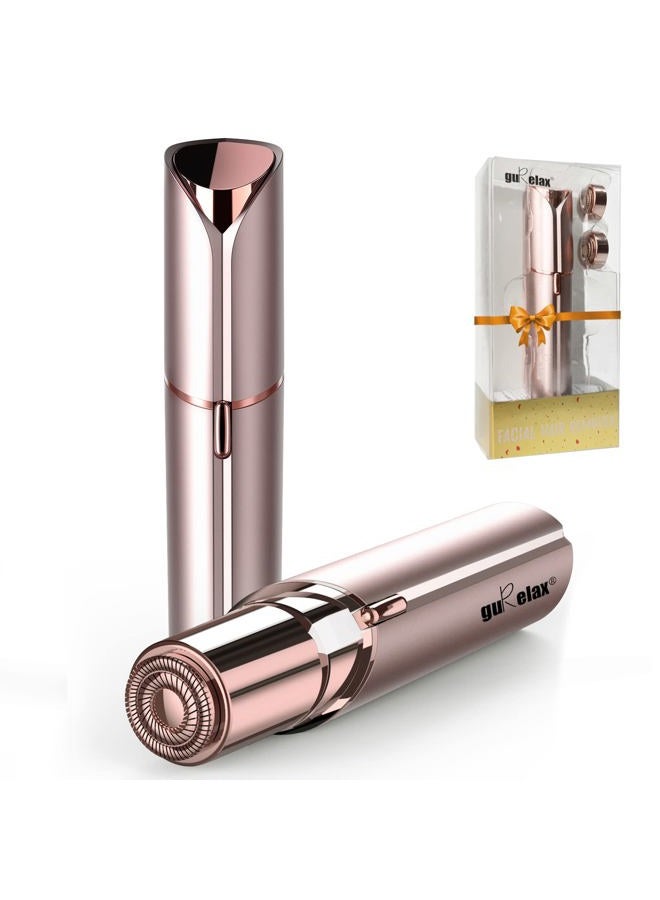 gurelax جهاز إزالة شعر الوجه للنساء، جهاز إزالة الشعر بدون ألم (مع 2 رؤوس استبدال) - أفضل ماكينة حلاقة للوجه للأم/الزوجة/الصديقة، ماكينة حلاقة كهربائية للشفة العليا، الذقن - Image 1