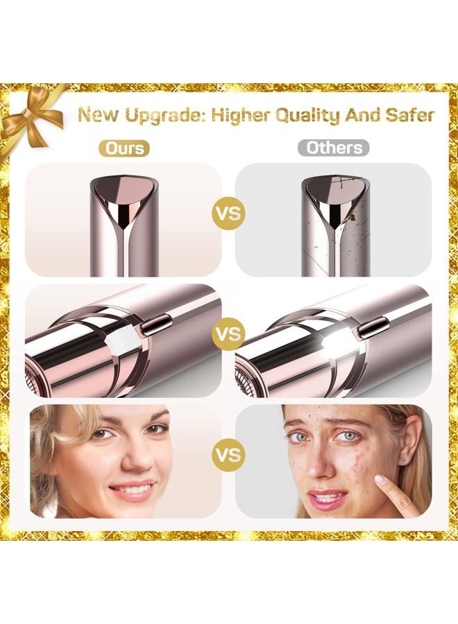 gurelax جهاز إزالة شعر الوجه للنساء، جهاز إزالة الشعر بدون ألم (مع 2 رؤوس استبدال) - أفضل ماكينة حلاقة للوجه للأم/الزوجة/الصديقة، ماكينة حلاقة كهربائية للشفة العليا، الذقن - Image 5