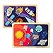 Celestial Buddies Chunky Wooden Toddler Puzzles 12x8 Inch Educational Space Puzzle for Early Science Astronomy Exploration STEM Learning 2Pack - Image 2