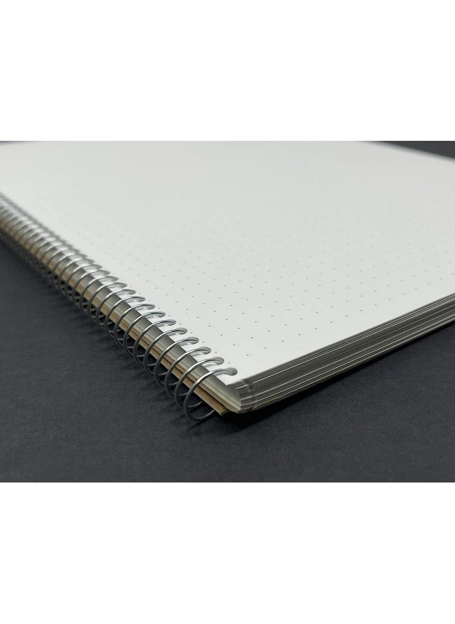 2 Pieces Set Spiral Dotted Notebooks, 5Mm Dot Grid (A4), Note Basic 8.98 X 11.69 Inches, 100 Sheets 0.5Mm Hole 19.1Mm Coil Writing Paper 80Gsm Suitable For Maths And School Supplies