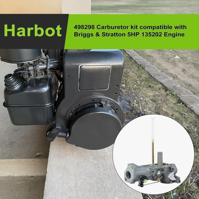 Harbot 498298 Carburetor for 5 HP 492611 495426 495951 692784 490533 135202 130202 112232 135200 132232 112200 130200 Engine Carb 5.5 HP Craftsman MTD Rototiller - Image 2