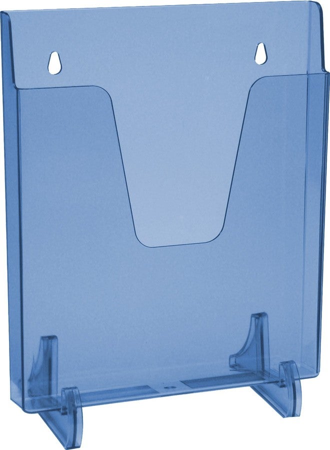 أكريميت حامل ملفات جيب من أكريميت، تصميم عمودي، لعرض الكتيبات (للتثبيت على الحائط أو الاستخدام على سطح الطاولة) (يتضمن دعامات قابلة للإزالة) (حجم الرسالة) (لون أزرق شفاف) - Image 1