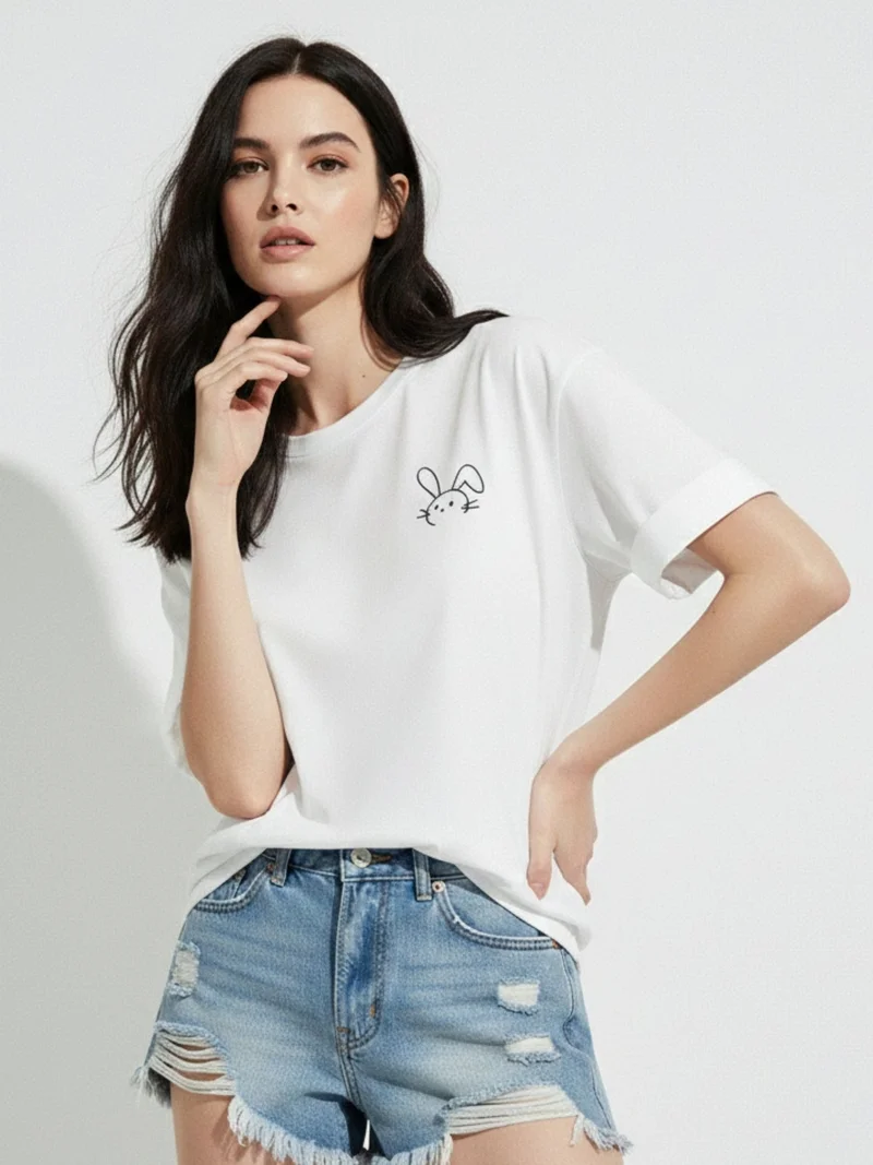 White Graphic Print Tshirt