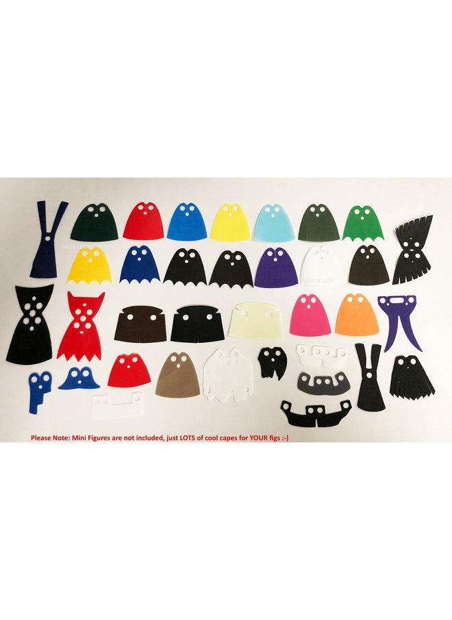 Brick Loot Brick Loot Superhero Capes for Mini Figures - 35 Piece Cape Set for Lego Minifigures, Action Hero Accessories for Boys & Girls, Building Toy Kit Compatible with Major Brands, Gift for Kids Ages 6+  - Image 2
