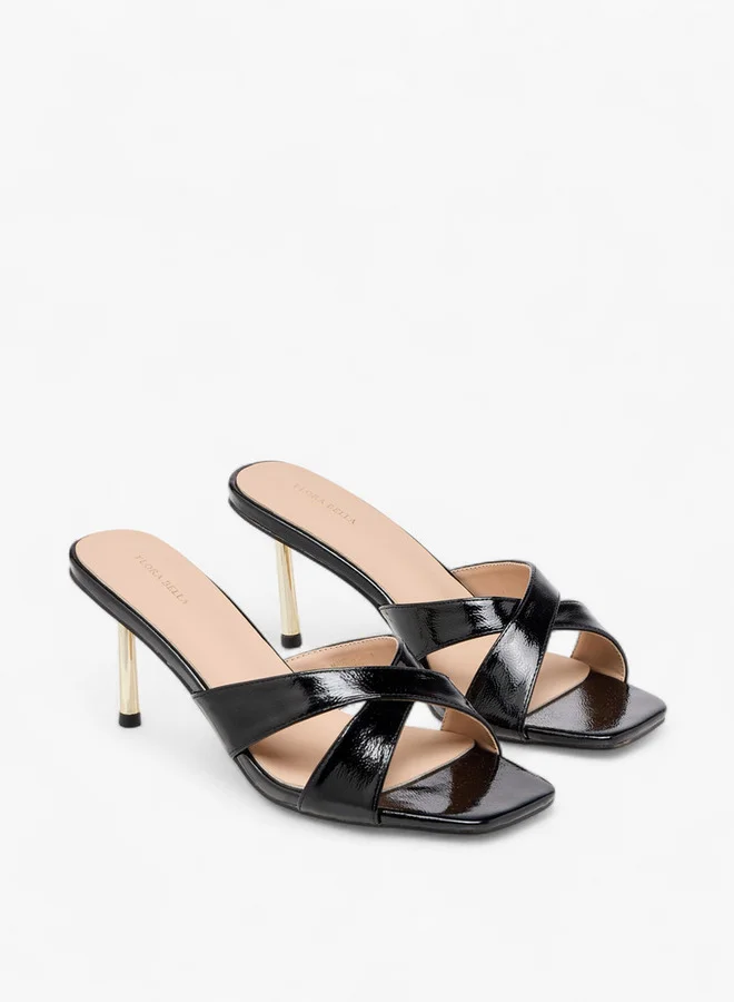 Flora Bella By Shoexpress Women Solid Slip-On Cross Strap Sandals with Stiletto Heels