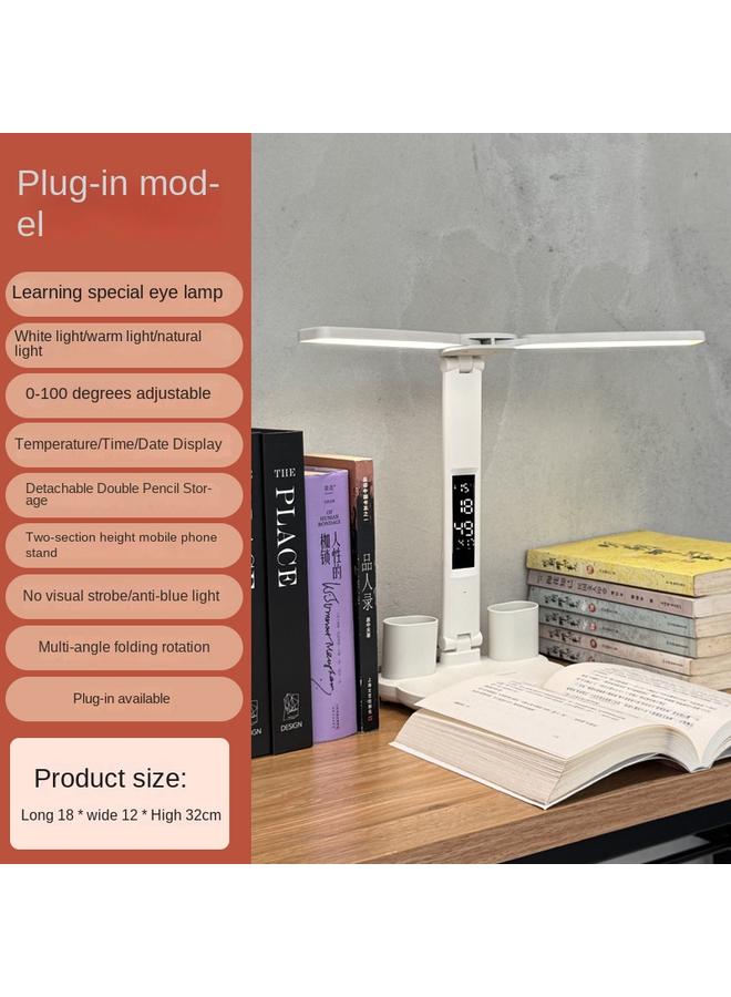 Bluejw LED Creative Learning Desk Lamp School Dormitory Study Convenient Multi-functional Reading Pen-holder Desk Lamp - Image 1