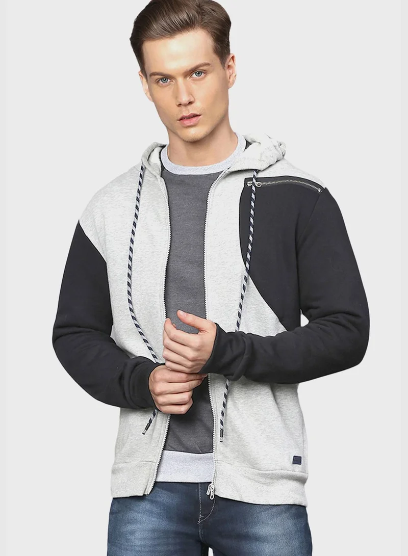 Campus Sutra Color block Hoodie