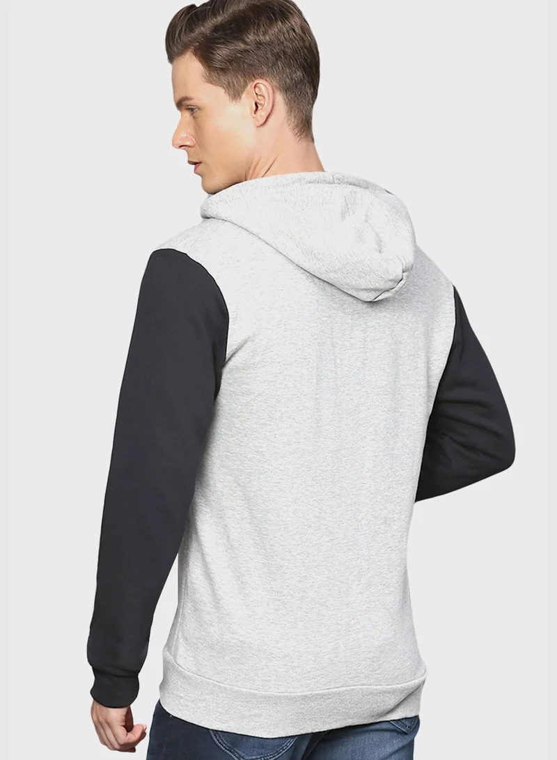 Campus Sutra Color block Hoodie