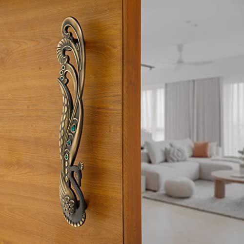 LAPO Mayur 12 Inch Pull Handle for Main, Wooden & Glass Door, Stylish Pull Handles for Home,Office & Hotels-Pack of 1 (Right Side) Antique Finish | 3 Years Warranty - Image 4