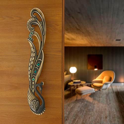 LAPO Mayur 12 Inch Pull Handle for Main, Wooden & Glass Door, Stylish Pull Handles for Home,Office & Hotels-Pack of 1 (Right Side) Antique Finish | 3 Years Warranty - Image 1