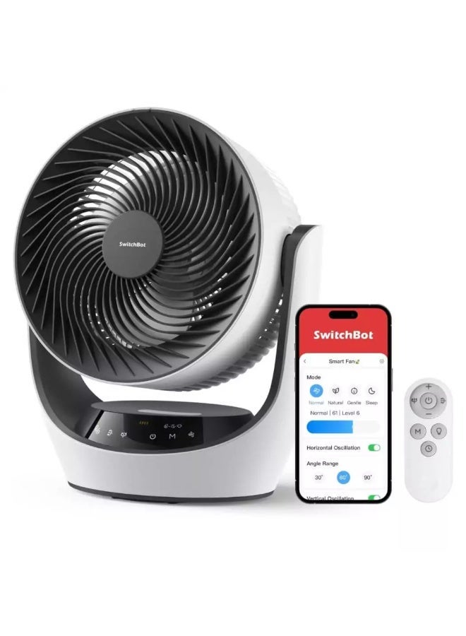 SwitchBot Smart Desk Fan | Portable 3D Oscillating Air Circulator | App & Voice Control - Image 1