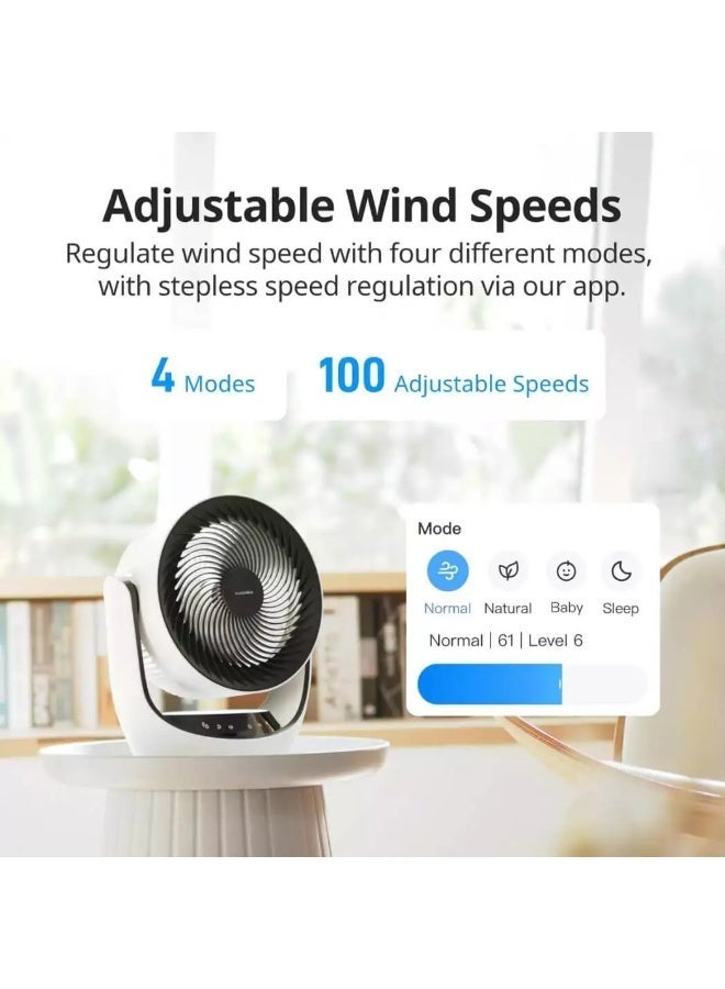 SwitchBot Smart Desk Fan | Portable 3D Oscillating Air Circulator | App & Voice Control - Image 4