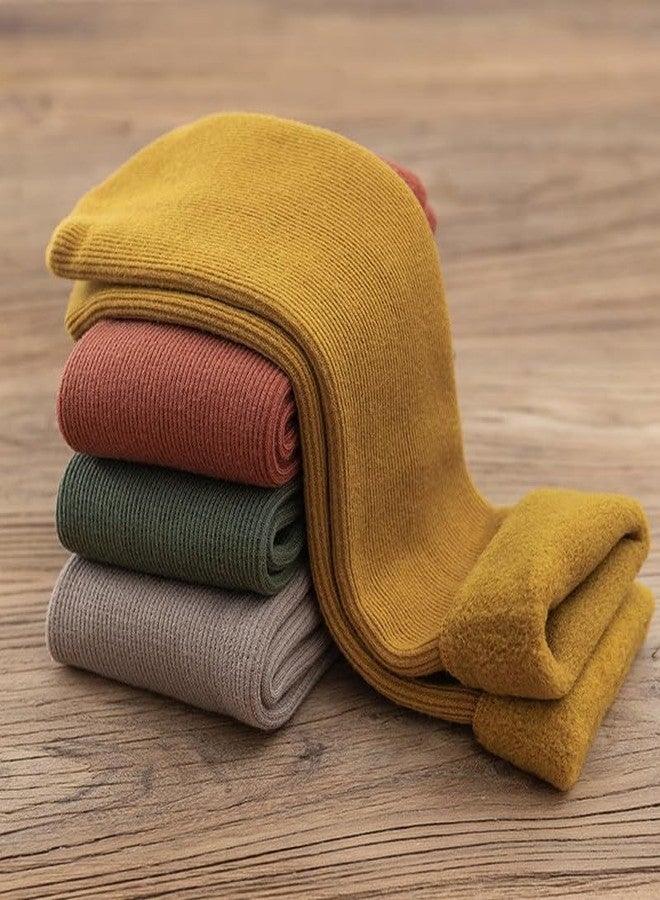 Yanwenx Autumn Winter 5 Pcs Without Thumb Toe Adult Warm Line Ribbed Snow Womens Ankle Length Stretch Knit Super Thick Wool Fur Socks Plush Thermal Men Women Color Velvet Snow Socks (Assorted Color) - Image 4