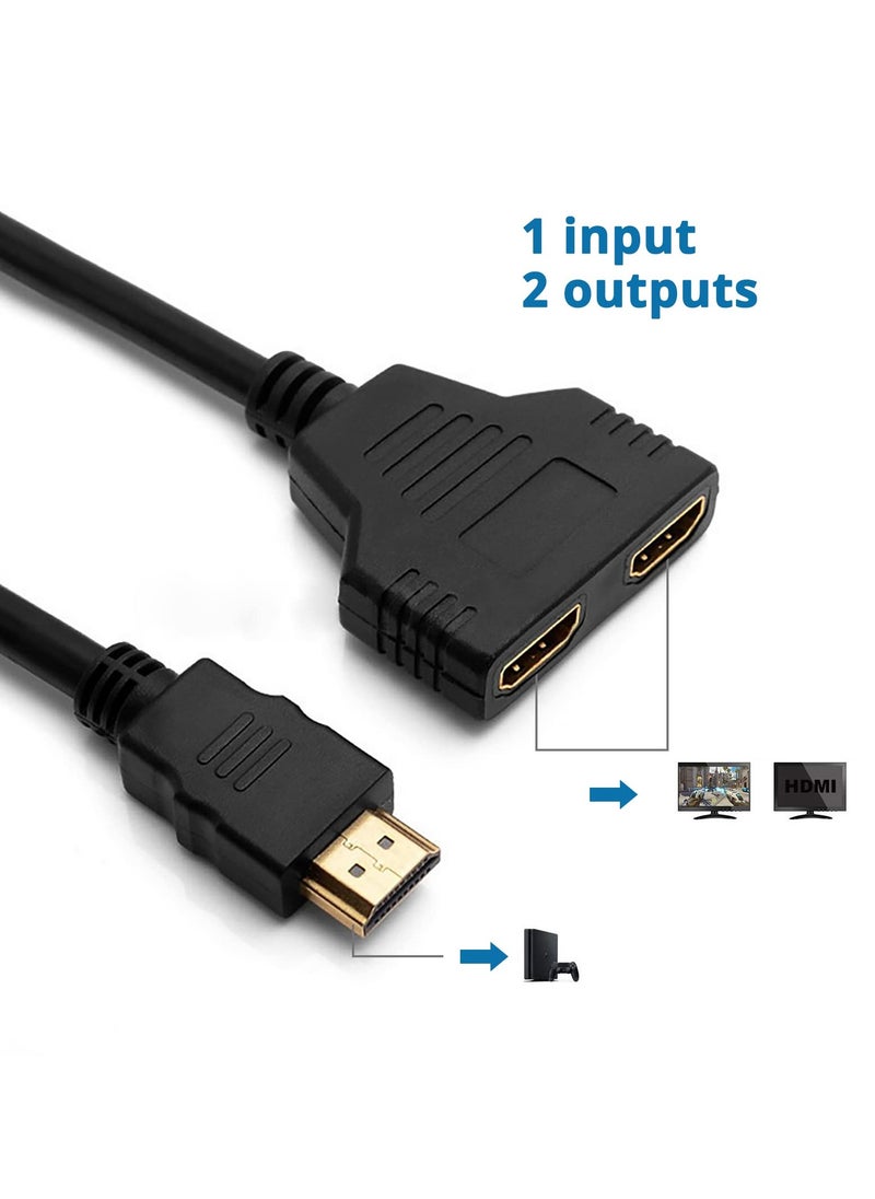 Daytoyz HDMI Splitter Cables Male 1080P to Dual HDMI Female 1 to 2 Way HDMI Splitter Adapter Cable for HDTV HD, LED, LCD, TV, Support Two TVs at The Same Time  - Image 4