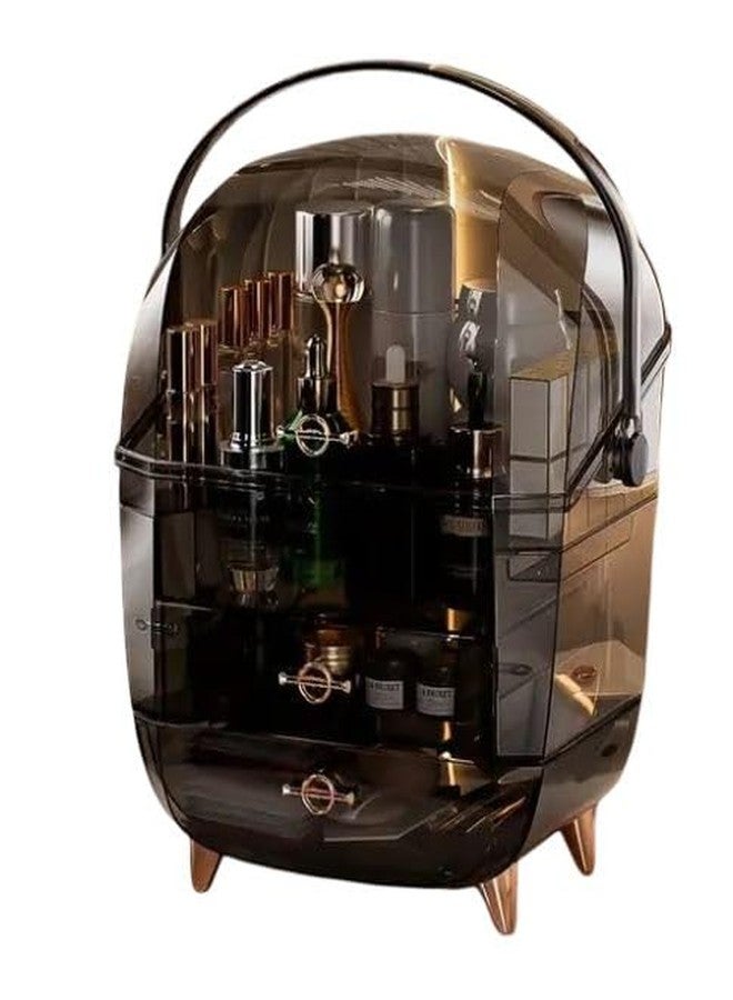 Azelf صندوق تخزين مستحضرات التجميل الفاخر من أزيلف، سعة كبيرة، مقاوم للغبار، صندوق أحمر شفاه مكتبي، رف تخزين منتجات العناية بالبشرة، صندوق مستحضرات تجميل موفر للمساحة - Image 1