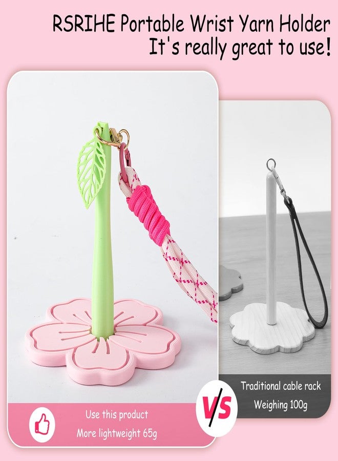 RSRIHE Portable Wrist Yarn Holder- 3D Printed Sakura Crochet Holder for Knitting. Perfect for Travel and on-The-go Crocheting. Comfortable Handmade Tool for Yarn Lovers - Image 4