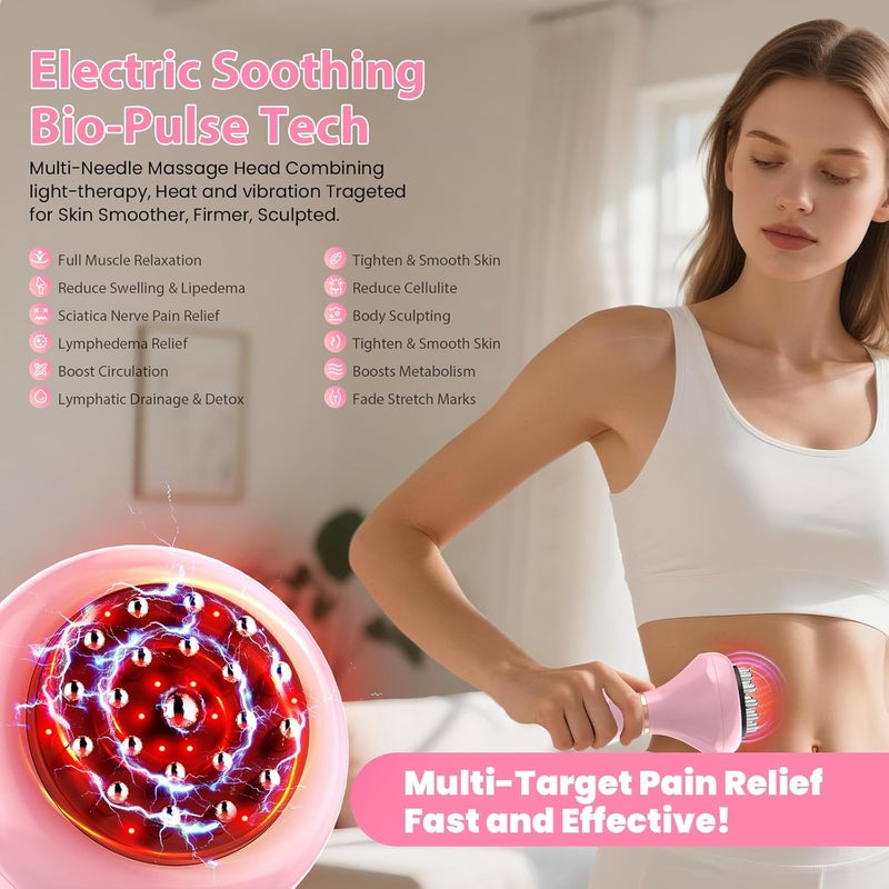 NENRENT Lymphatic Drainage Massager, Anti-Cellulite Massager For Body Cellulite and Thigh & Belly Stretch Marks Reduction, Handheld Massage tools for lymphedema & lipedema, Sciatica Nerve pain relief Devices - Image 4