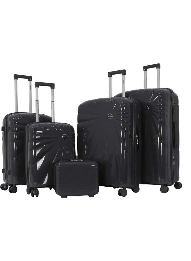 DILIXI DILIXI 5-Piece PP Hardshell Luggage Set, Lightweight Suitcase Set with TSA Lock & 360° Spinner Wheels