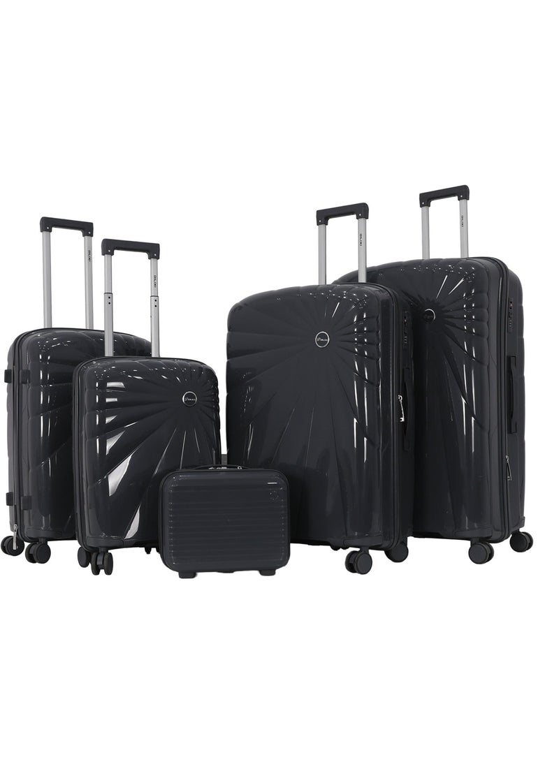 DILIXI 5-Piece PP Hardshell Luggage Set, Lightweight Suitcase Set with TSA Lock & 360° Spinner Wheels - Image 1