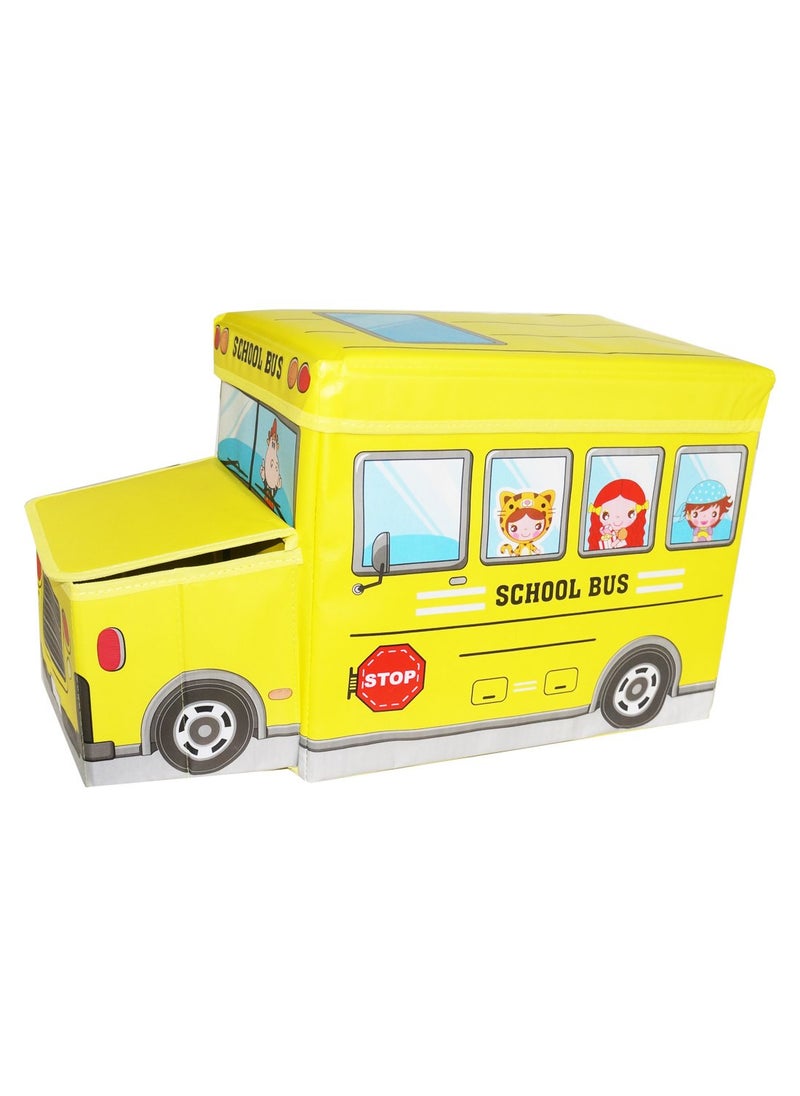 MUREN Muren Bus Folding Storage Stool for Young Kids (Yellow)  - Image 1