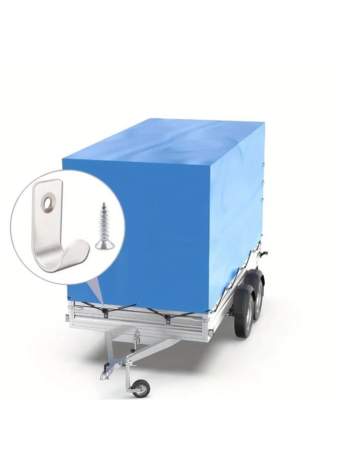 12 Pack Silvery Tarpaulin Hooks 35x16x17mm Durable Trailer Net Mounting Flat Guy Hooks - Image 3