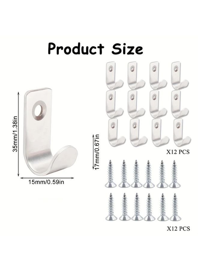 12 Pack Silvery Tarpaulin Hooks 35x16x17mm Durable Trailer Net Mounting Flat Guy Hooks - Image 4